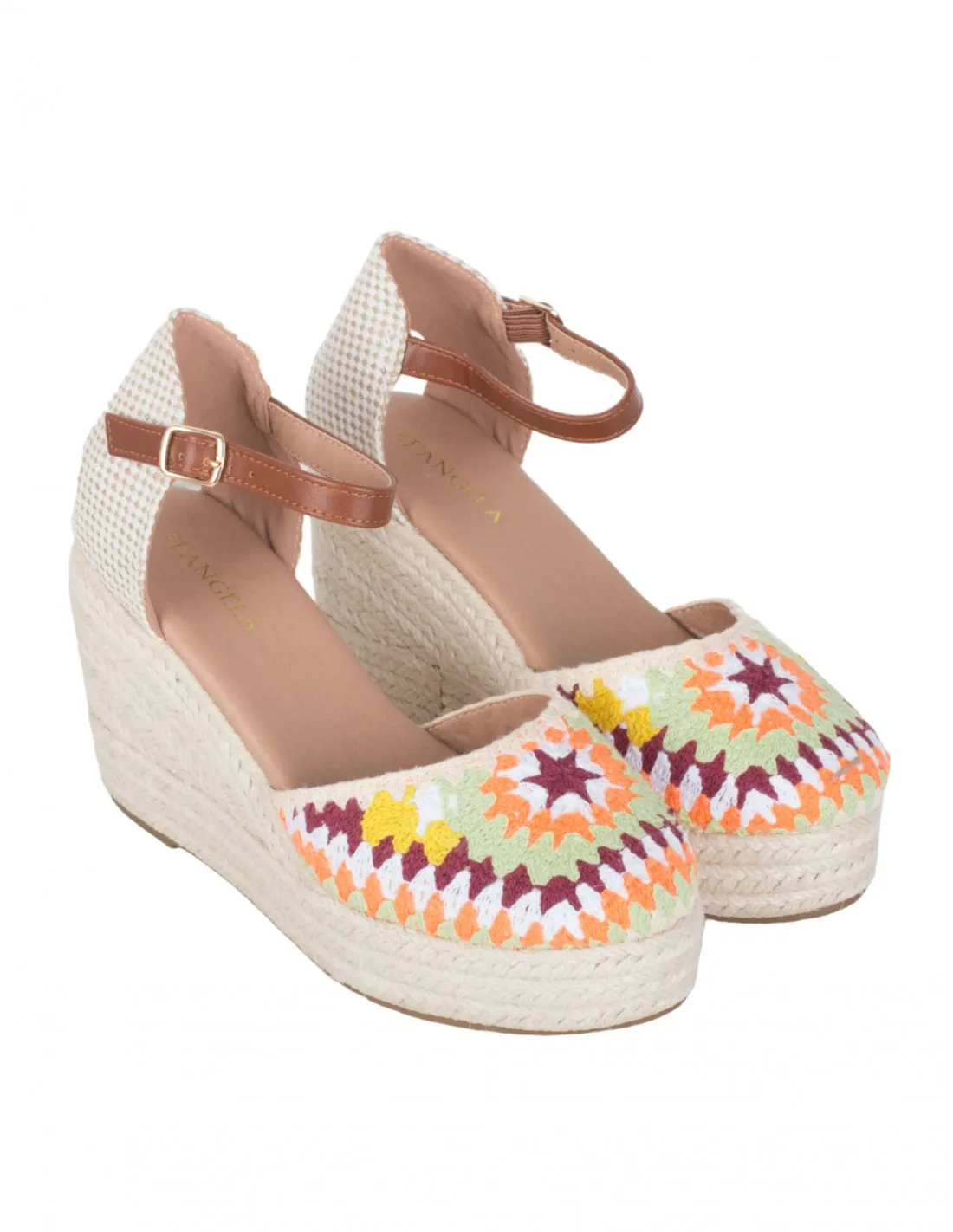 Alpargatas Cuña Crochet Multicolor