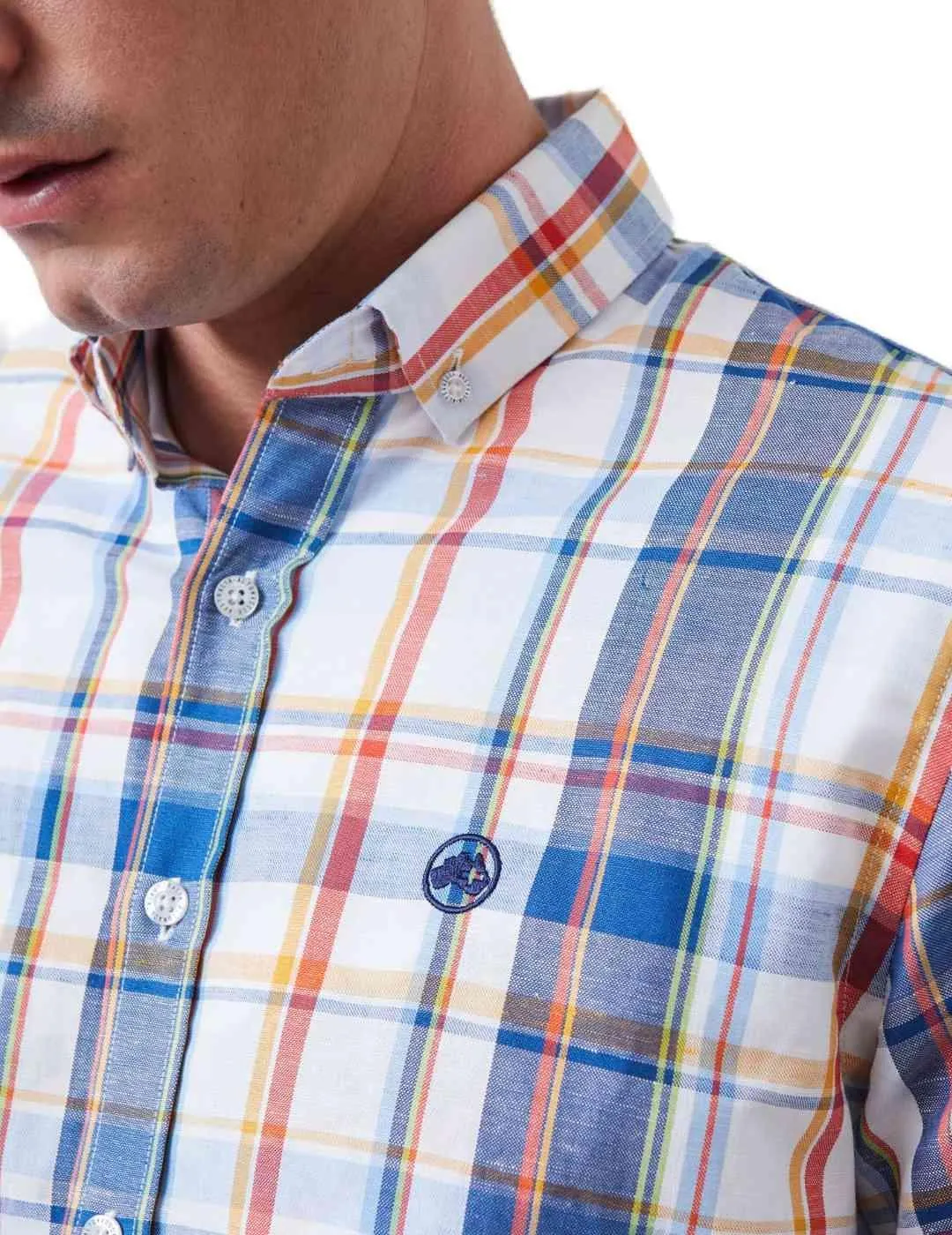 Camisa Altonadock azul manga larga para hombre