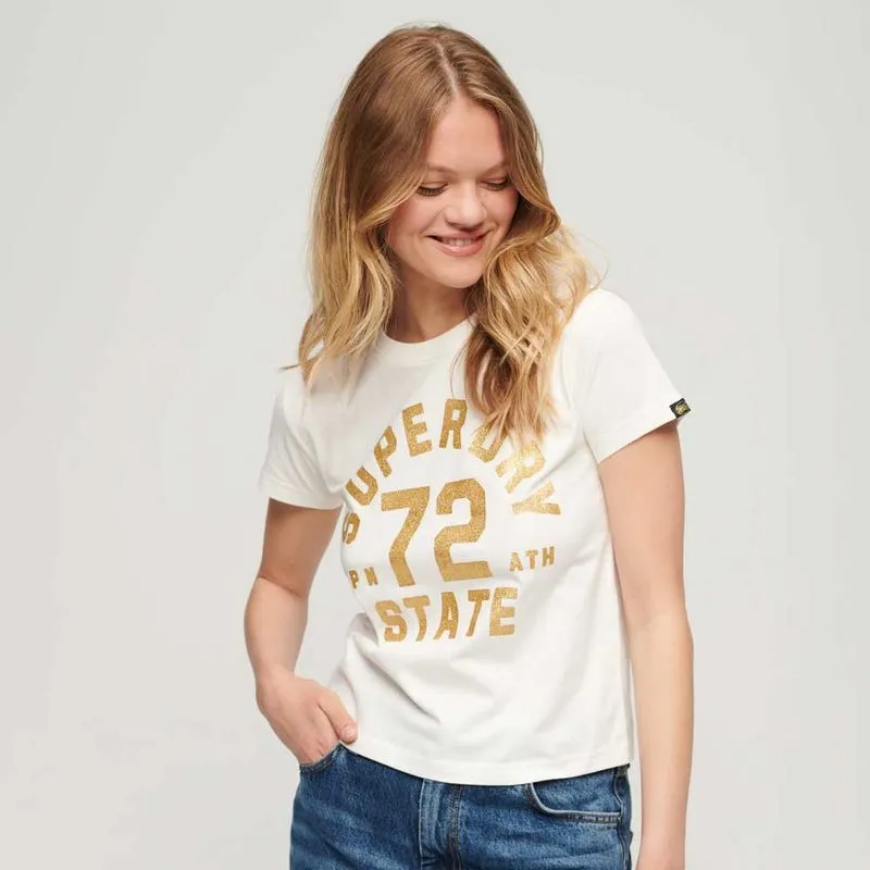 Camiseta Para Mujer College Scripted Graphic Superdry