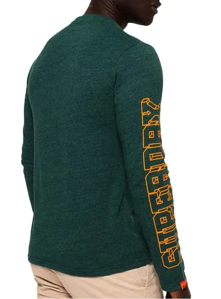 camiseta superdry track verde para hombre