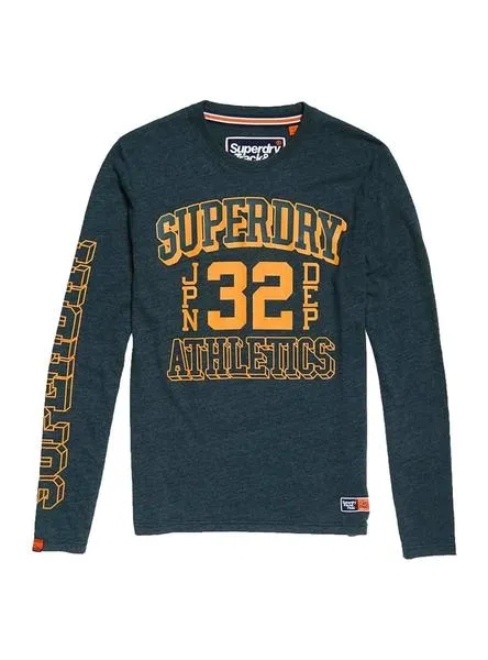 camiseta superdry track verde para hombre