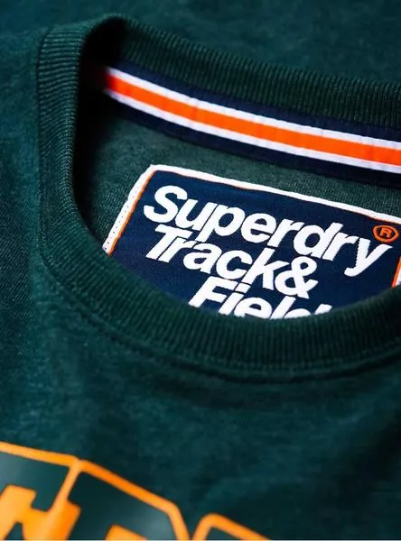 camiseta superdry track verde para hombre