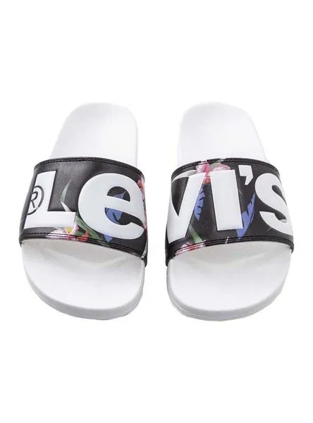 chanclas levis june l blanco para mujer