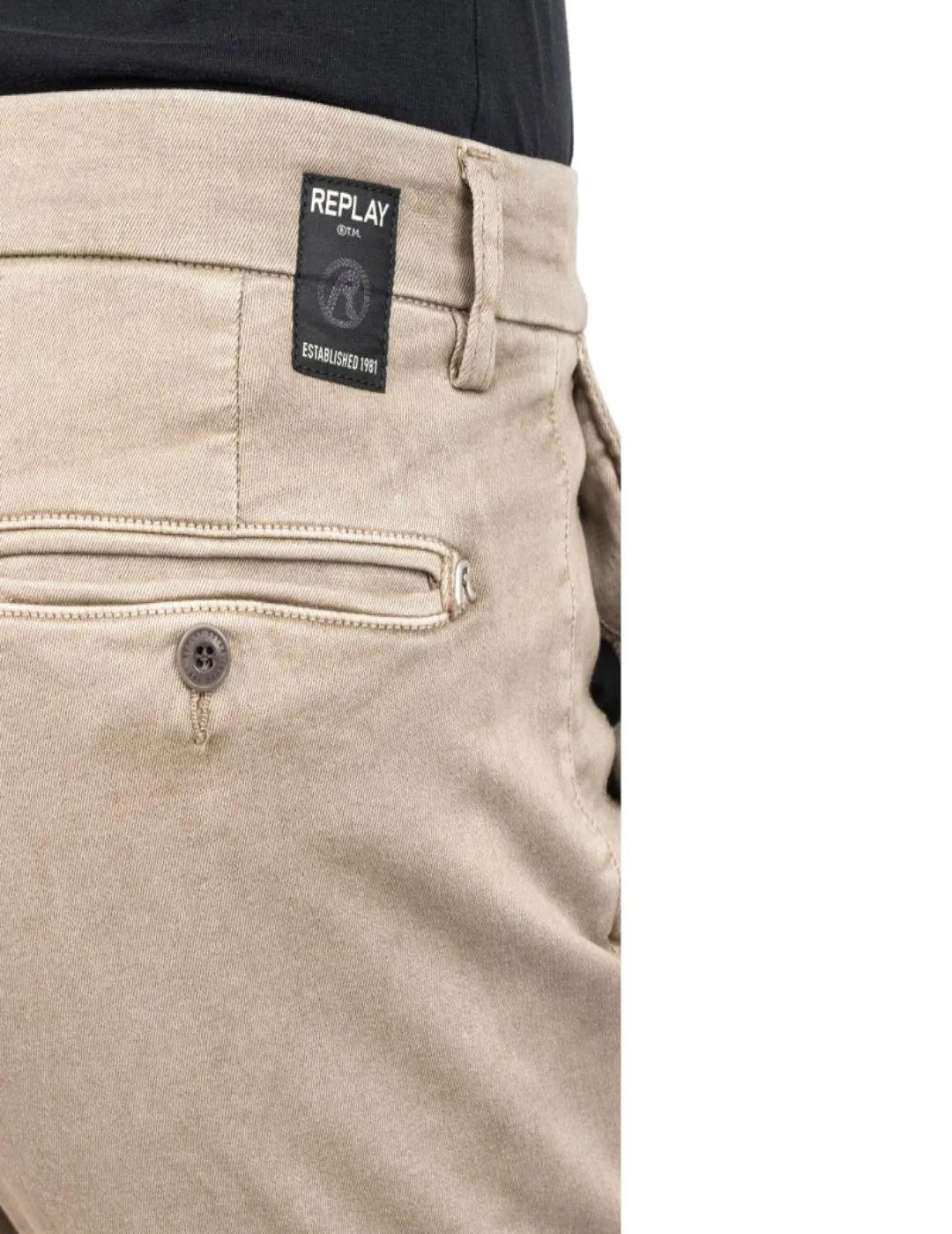 Chino Replay Hyperflex Zeumar beige para hombre