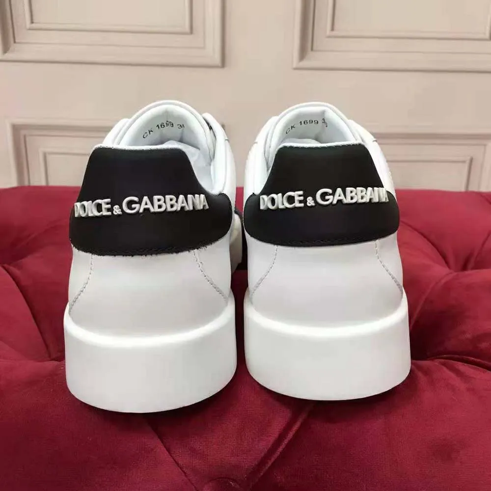 Dolce Gabbana Zapatillas Deportivas D&G Mujer Portofino en Piel Napa y Puntera de Goma-Negro