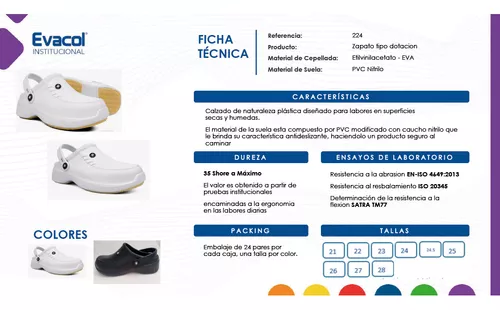 Evacol Zapato Clog Profesional Medicina Cocina Juvenil 89026