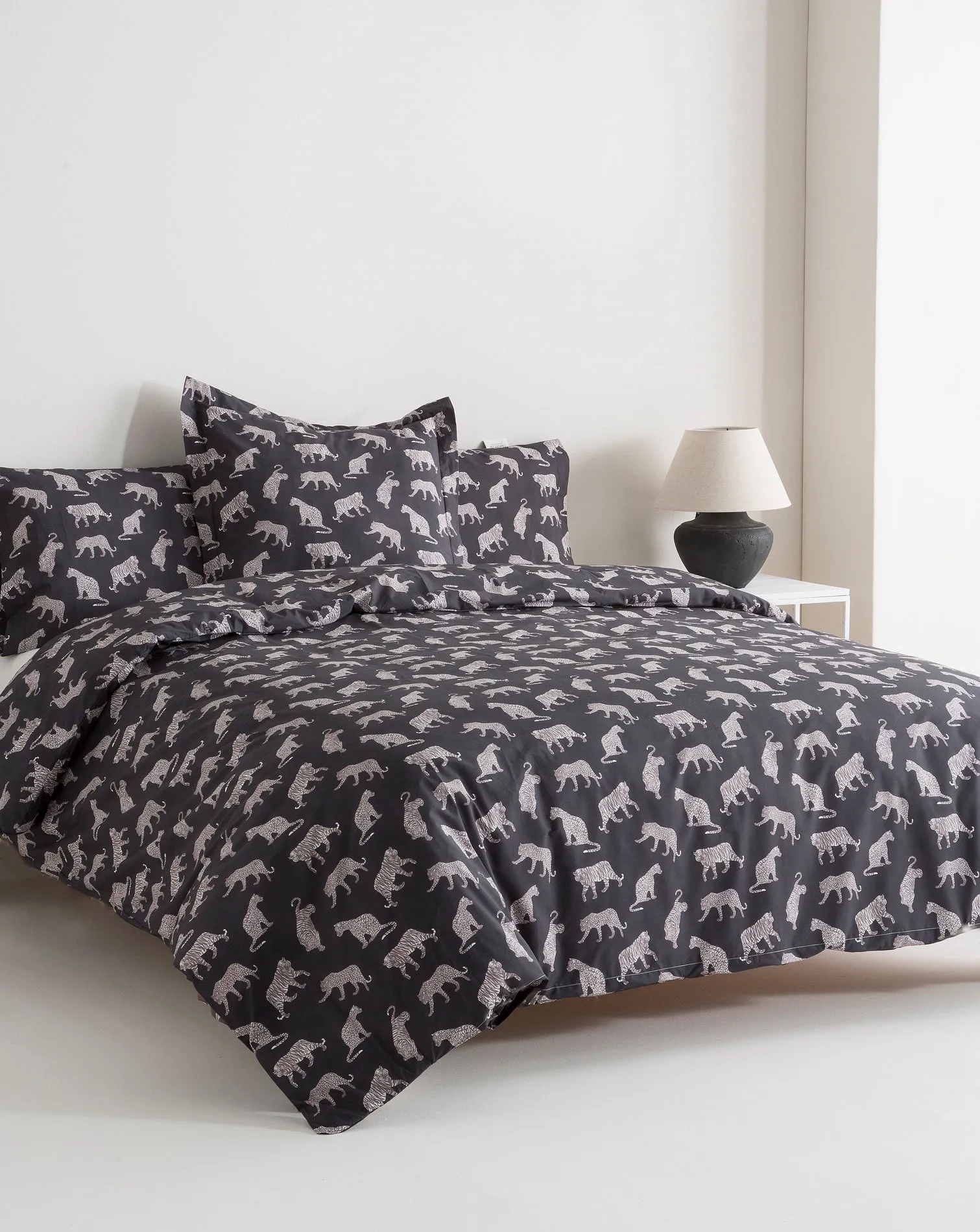 Funda Nórdica Reversible Percal 200h Cama 135 - Tigre Oscura