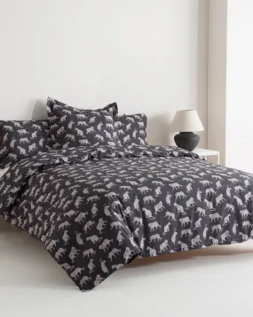 Funda Nórdica Reversible Percal 200h Cama 135 - Tigre Oscura