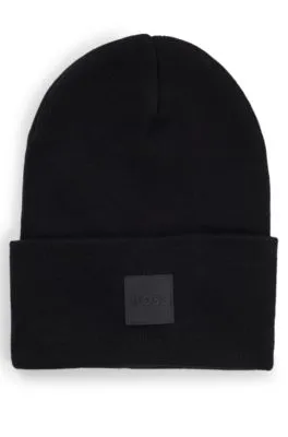 Gorro de punto en algodón con etiqueta con logo