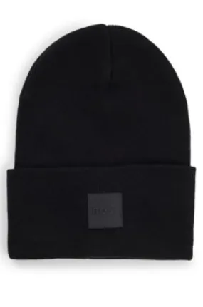 Gorro de punto en algodón con etiqueta con logo