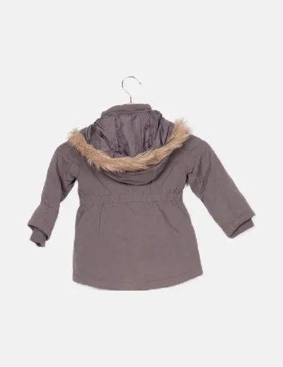 H&M Parka gris con gorro