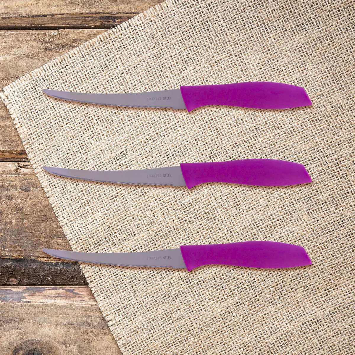 Inkanto, Set de Cuchillos de Cocina, color Rosa, 3 pzas