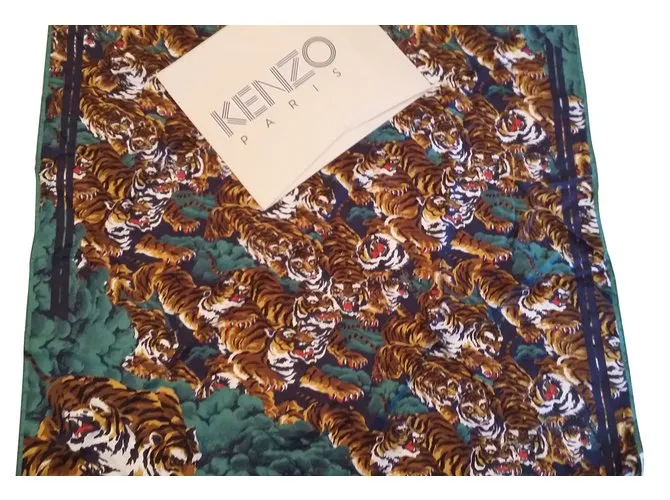 Kenzo Bufandas de seda Estampado de leopardo 