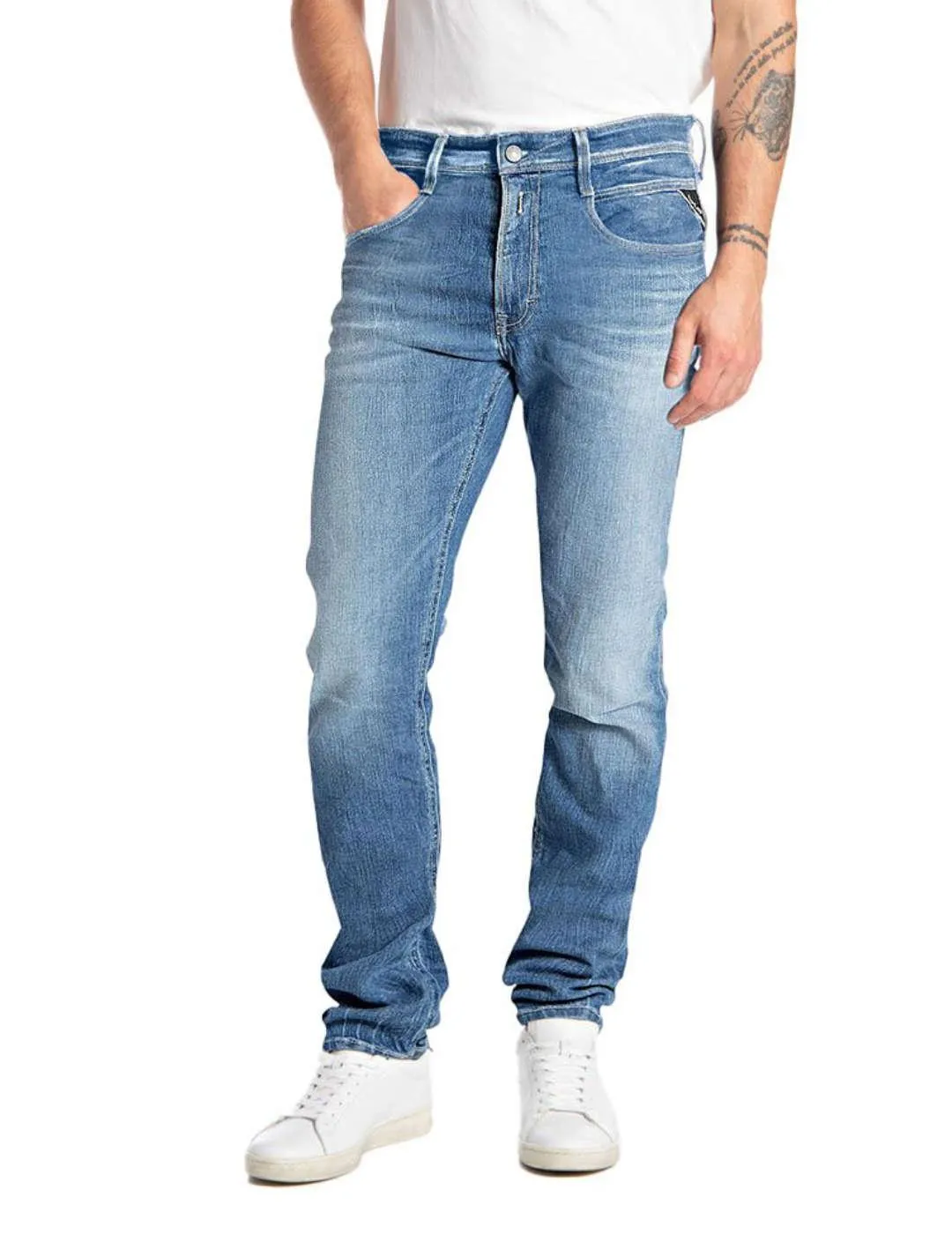 Pantalon vaquero Replay azul recto para hombre