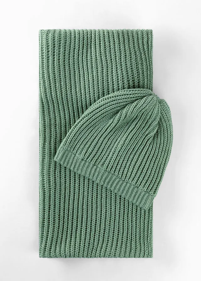 Pañuelo y gorro (2 unidades) Verde pino