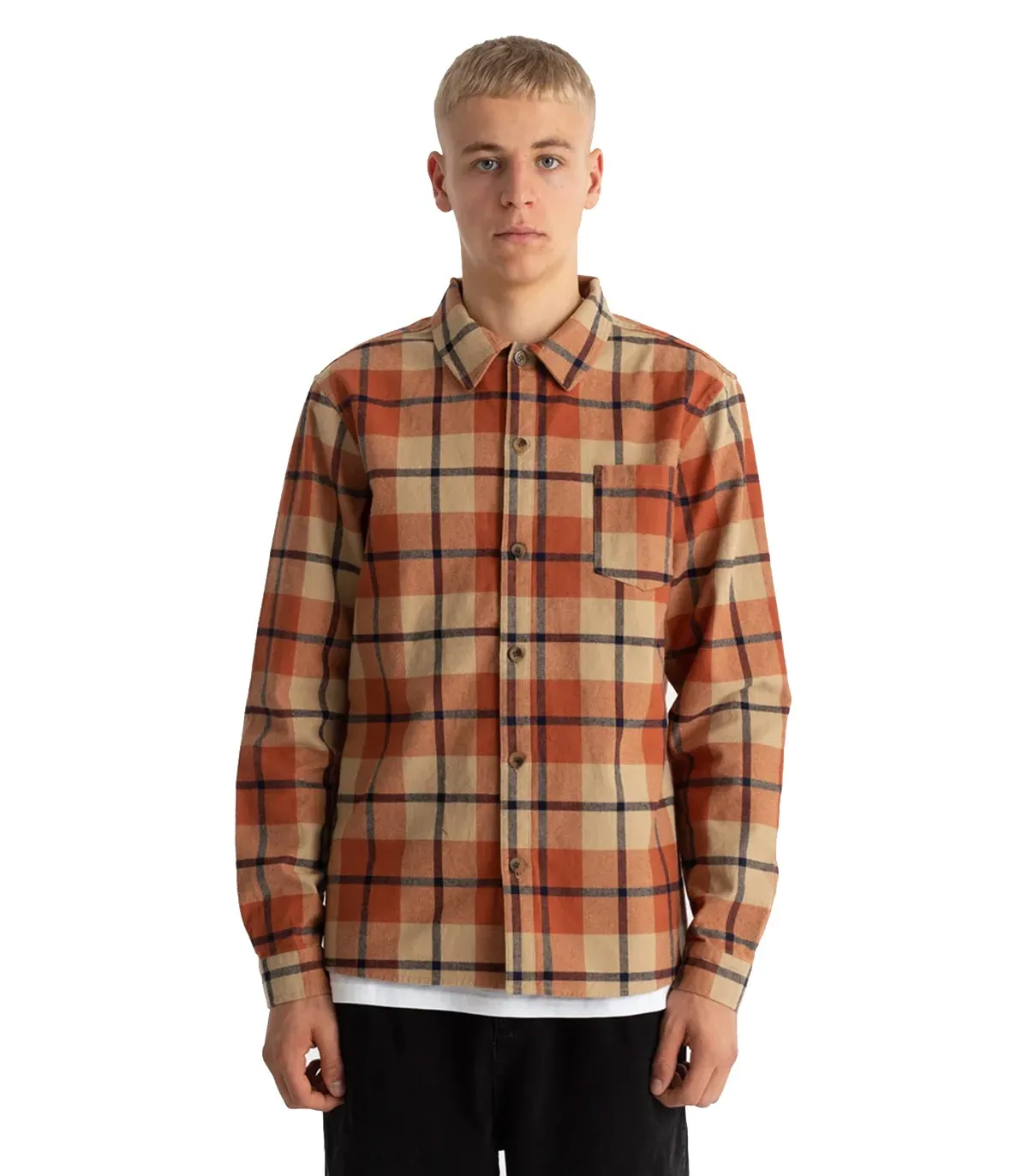 Revolution - Camisa Para Hombre Naranja - Casual Overshirt