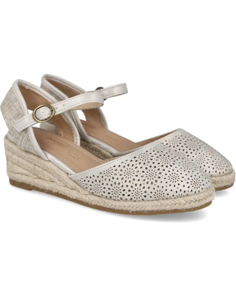 Sandalias L&R SHOES  de Mujer LR SHOES BL2470-2 ALPARGATAS DE ESPARTO PARA MUJER  PLATINO