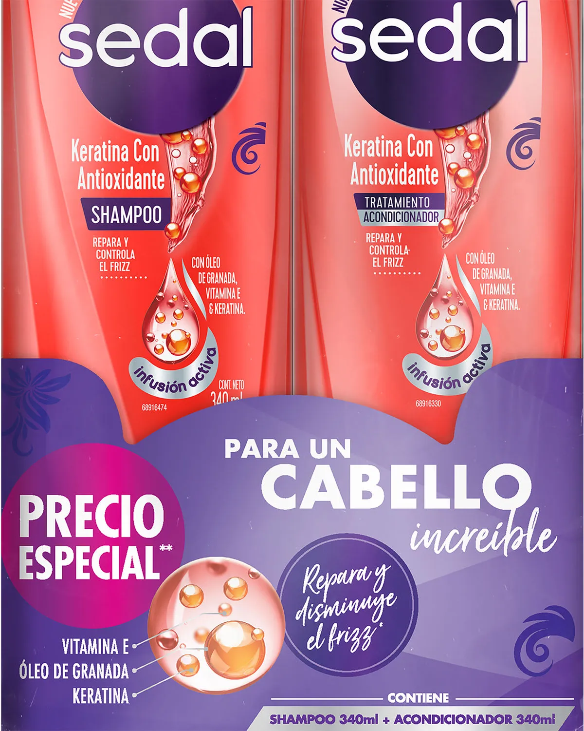 Sedal Shampoo 340 ml +  Acondicionador 340 ml