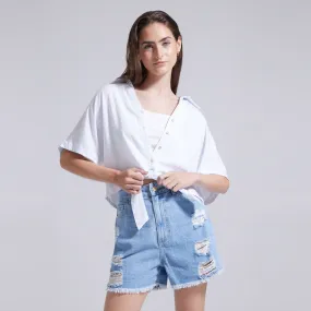 Short Tiro Super Alto Para Mujer