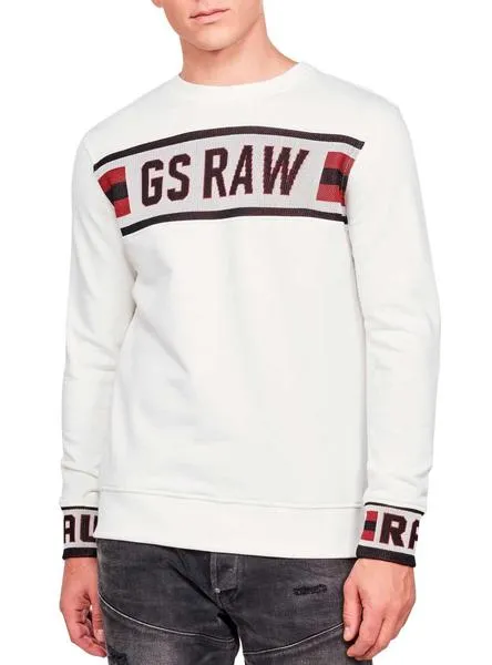 sudadera g-star jacquard blanco para hombre