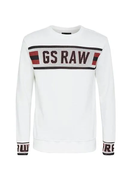 sudadera g-star jacquard blanco para hombre