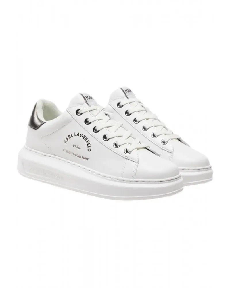 Zapatillas Deportivas Kapri Maison de KARL LAGERFELD Color Blanco con Talonera en  Plata Envejecida